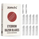 ZOMCHI Reusable Metal Dermaplane Tool Refills Set of 10 Replacement Blades (Micro Distance) Dermaplaning Razor Refills Plastic Free Eyebrow Razor Blades
