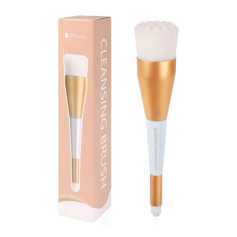 DUcare Manual Facial Cleansing Brush 2-in-1 Skin Care face Brush Dual End Facial Manual Dual Face Wash Brush for Deep Pore Exfoliation Massaging