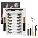 Magnetic Half Lashes with Eyeliner and Tweezers Magnetic Eyelashes Kit 7 Pairs Mix Styles 3D Cat Eye Lashes Natural Look Reusable Fake Eyelashes Easy to Wear No Glue Needed by TMIELYBS