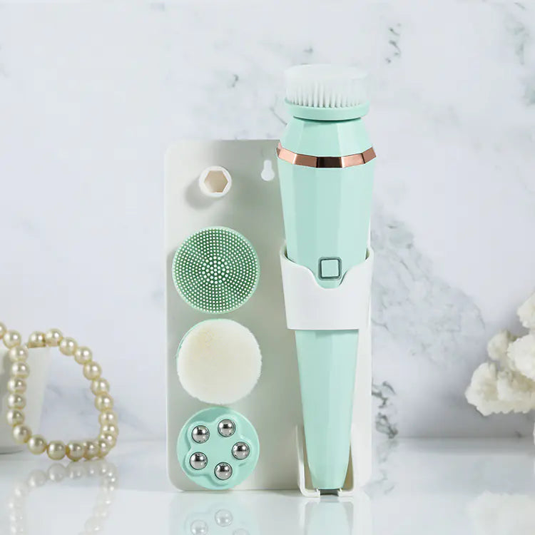 Electric Facial Cleansing Brush with 4 Brush Heads