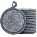 BloomSesame Reusable Makeup Remover Pads 16 Pack Microfiber Cleansing Facial Rounds Wipes Face Eyes Lips（3.5inch grey）