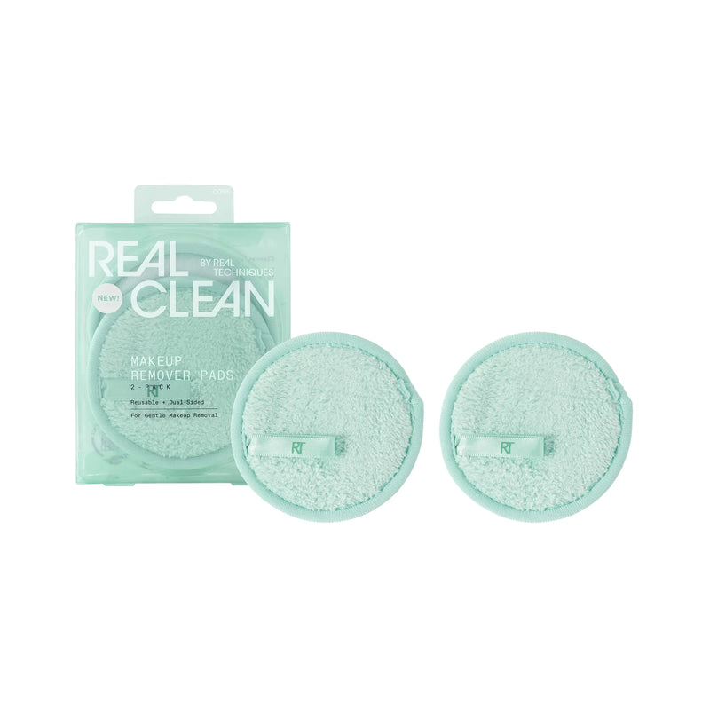 Real Techniques Real Clean Makeup Remover Pads Reusable Makeup-Removing Rounds Dual-Sided For Toner Essence Eye & Face Makeup Removal For All Skin Types 2 Count