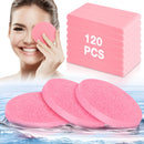 120 PCS Bulk Facial Sponge Esthetician Supplies Facial Sponges Compressed for Esthetician Women Makeup Remover Pads Round Face Wash Sponge for Cleansing Exfoliating Disposable Face Sponges (Pink)