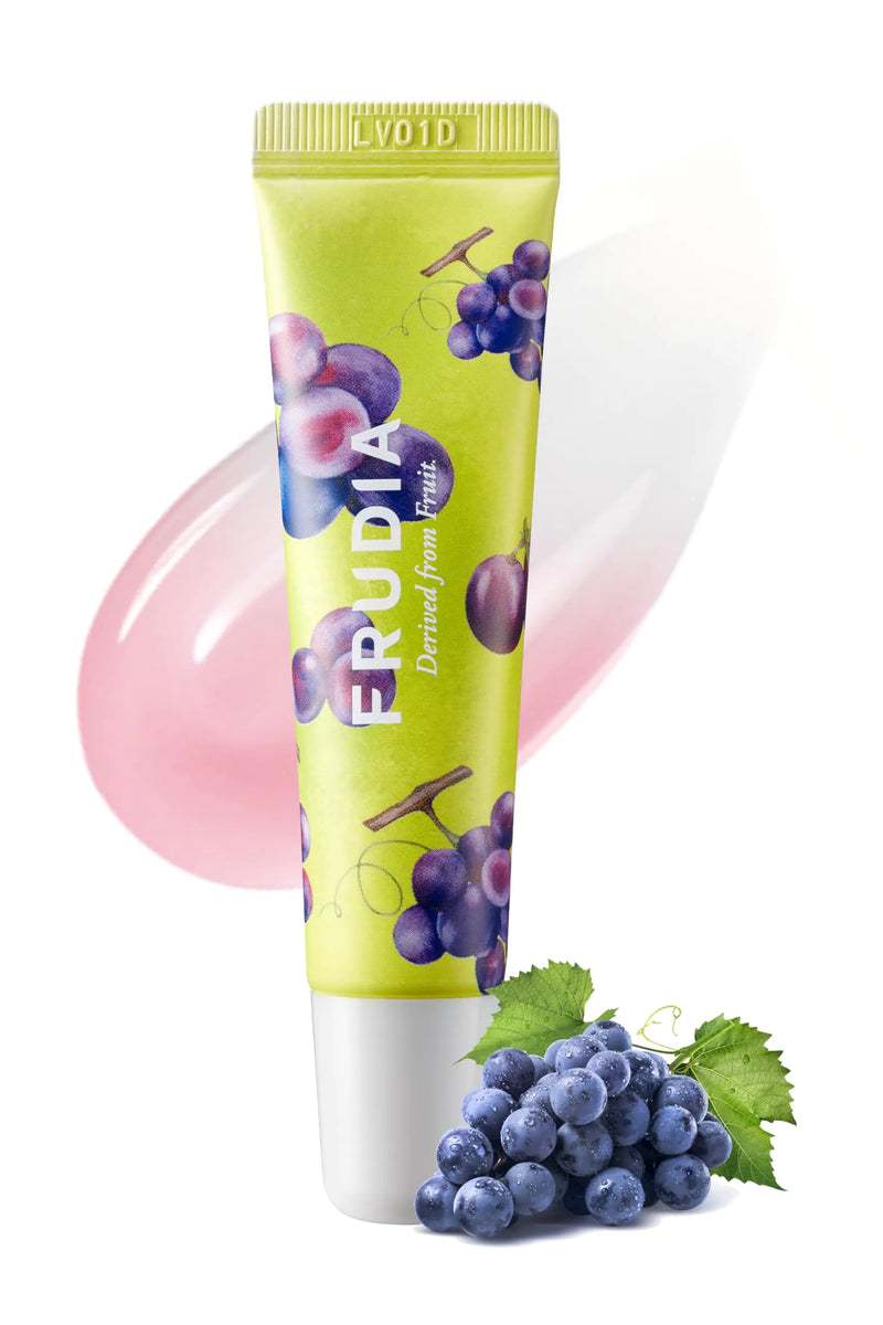 WELCOS FRUDIA Grape Honey Chu Lip Essence - Korean Lip Balm for Men & Women | Lip Plumper Gloss Organic Lip Balm Tubes for Lip Care | Essence Lip Oil Lip Moisturizer for Very Dry Lips (0.33 Fl oz)