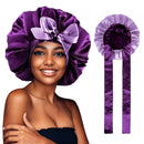 LADES Satin Bonnet for Sleeping Silk Bonnet Hair Wrap Bonnet for Sleeping Women Double Layer Large with Tie Band Night Cap Gifts