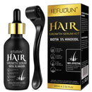 5% Minoxidil for Men and Women with Derma Roller Hair Growth Serum & Beard Growth Kit Minoxidil Biotin Hair Regrowth Treatment for Thicker Fuller Hair - Stop Scalp Hair Loss & Thinning - 2.02 oz
