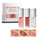Tiejdhr 3Pcs Plumping Lip Oil Lip Glow Oil Tinted Lip Balm Lip Care Long Lasting Nourishing Transparent Toot Lip Oil Repairing Lip Lines and Prevents Dry Cracked Lip Plumper (Lip Gloss- B Set)