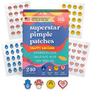 LivaClean 240 CT Superstar Cute Pimple Patches Trippy Edition w/Salicylic Acid & Tea Tree Oil - Pimple Patches Cute Acne Patch for Face Hydrocolloid Acne Patch