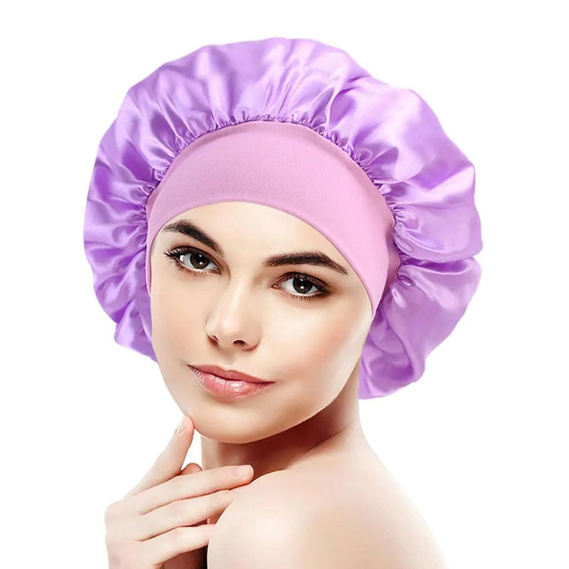 AILONSHAWN Satin Bonnet for Curly Hair Bonnet Silk Bonnet for Sleeping Women Sleep Cap Silk Night Cap Large Sleep Bonnet Hat Purple