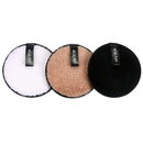 Vtrem 3 Colors Reusable Makeup Remover Pads Washable Double-Side Face Eye Lip Remover Pads Multi-Function Microfiber Soft Facial Cleaning Puffs Towels for All Skin Black/White/Coffee